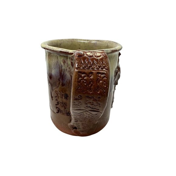 Spirit Song Studio Mug Redware Drip Glaze Cross Earthenware Mississippi 12 oz - Picture 15 of 16